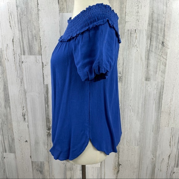 Saks Fifth Avenue‎ Women's Blue Off Shoulder Blouse - Picture 10 of 10